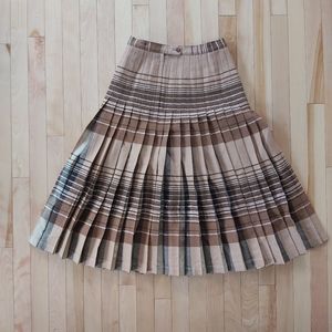 Highland Queen brown reversible wool midi skirt